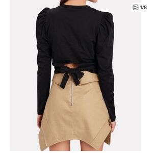 A.L.C. Mandy Wrap Cotton Long Sleeve Tie Back T-Shirt Size M